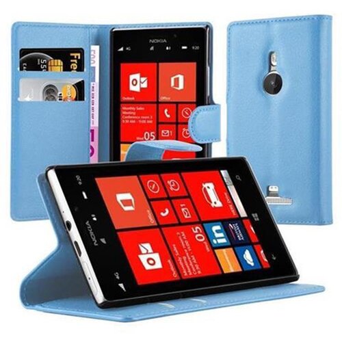 Cadorabo Ohi&scaron;je, združljivo z Nokia Lumia 925 v nebesno modra - Za&scaron;čitni ovitek z magnetnim zapiranjem, stoječo funkcijo in režo za kartice, (20557618) Cene