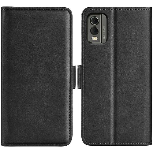 INORCO Folio etui iz PU usnja z zložljivim stojalom iz telečje teksture za telefon Nokia C32 Wallet Flip Phone Cover, (22037006) Cene