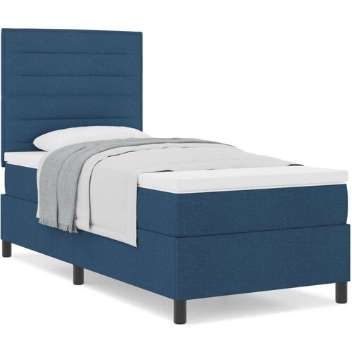 Okvir kreveta s madracem Plavi Tkanina 90 x 200 cm Slike