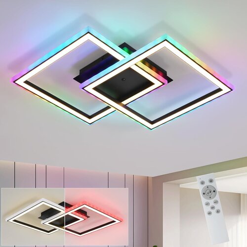 Nettlife LED stropna svetilka za dnevno sobo, zatemnljiva, moderna, RGB, z daljinskim upravljalnikom, 3000&ndash;6000 K, moderna RGB 13, (22111138) Cene