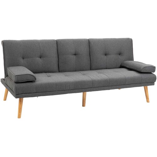 HOMCOM 3-sedežni raztegljivi kavč z dvema snemljivima naslonoma za roke in nedrsečo podlogo, iz tkanine z učinkom lanu in lesa topola, 181x77x72 cm, temno siva, (20755579) Cene