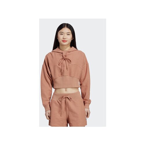 Adidas Jopa Lounge Terry Loop Hoodie HZ1598 Rjava Loose Fit Slike