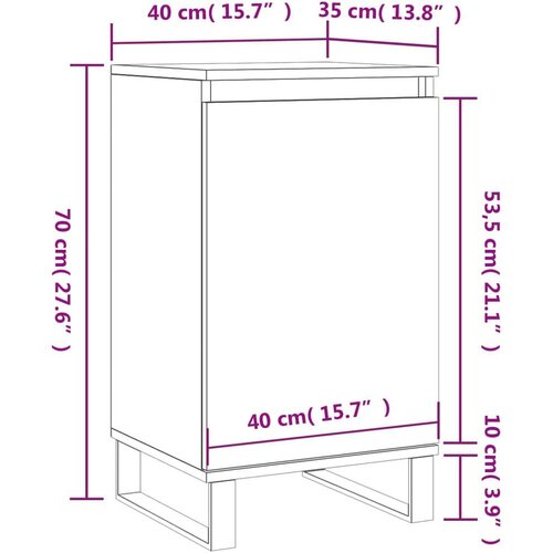 vidaXL Komoda siva sonoma 40x35x70 cm inženirski les Cene