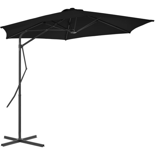 vidaXL Vrtni suncobran s čeličnom šipkom crni 300 x 230 cm Cene