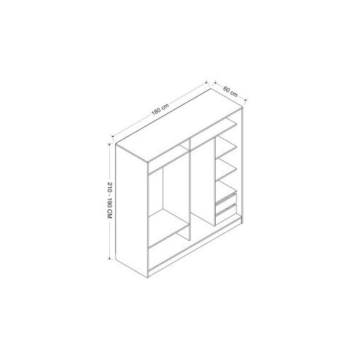 Hanah home Ormar Kale-3970, 180x210x52 cm, Sivo-Bijeli Slike