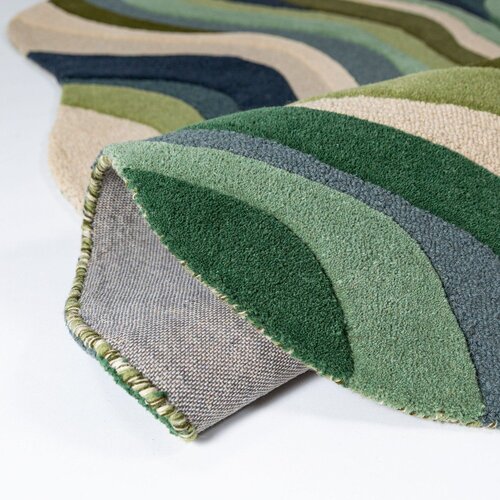 Flair Rugs Zelena ročno tkana volnena preproga 140x200 cm Envy Wool &amp;ndash; Slike