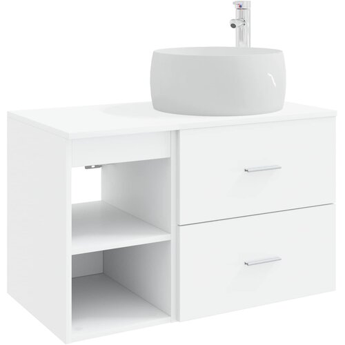 vidaXL Komplet pohi&scaron;tva za kopalnico 2 pcs Bela Inženirski les, (5000245737) Cene