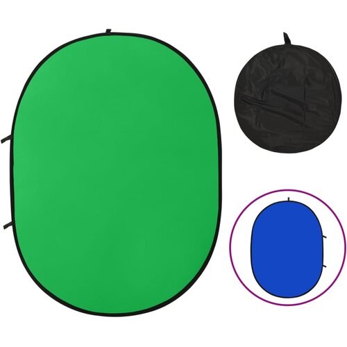 vidaXL 2 u 1 ovalna studijska pozadina zeleno-plava 200 x 150 cm Cijene