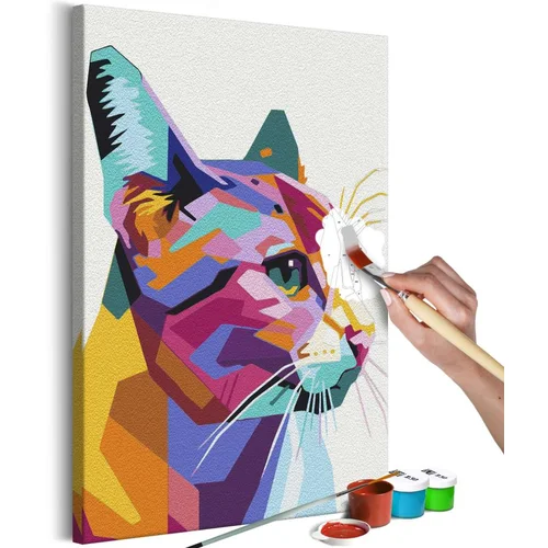  Slika za samostalno slikanje - Geometric Cat 40x60