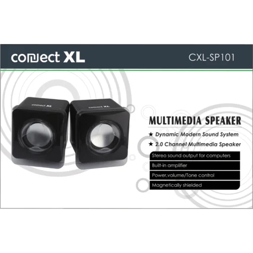 Connect Xl Zvučnik, set, 2.0, USB 5V, boja crna – CXL-SP101