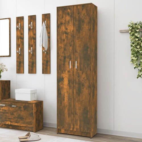 VidaXL Garderobna omara dimljeni hrast 55x25x189 cm konstruiran les Slike