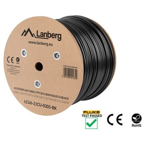 Lanberg LCU6-21CU-0305-BK networking cable Black 305 m Cat6 U /UTP (UTP) outdoor Cijene