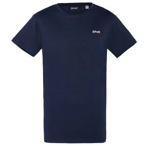 Schott Majice s kratkimi rokavi TSCREWEMB Modra