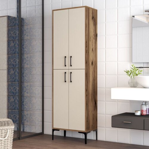 Hanah home Berlin A - Walnut, Cream WalnutCream Multi Purpose Cabinet Cene