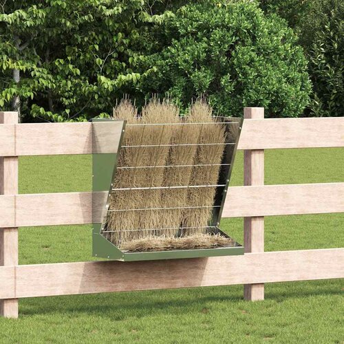 vidaXL Hranilnik za seno srebrna 71 x 33 x 70 cm Cinkana jeklena Cene