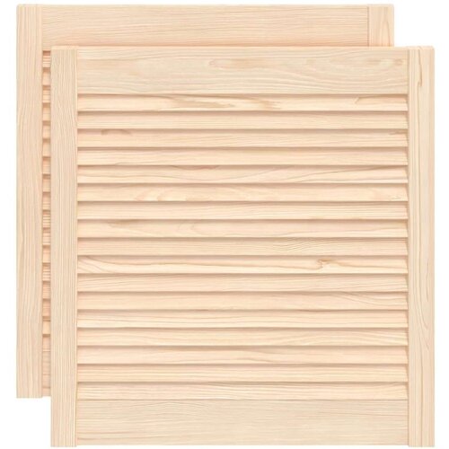  Vrata za omarico z letvicami 2 kosa 61,5x59,4 cm trdna borovina, (21413363) Slike