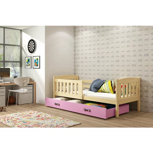 BMS Group Otroška postelja Kubus - 80x160 cm - bor/roza