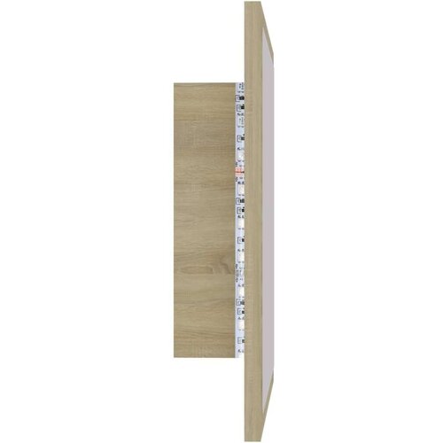 VidaXL lED kupaonsko ogledalo boja hrasta sonome 40 x 8,5 x 37 cm drvo Slike