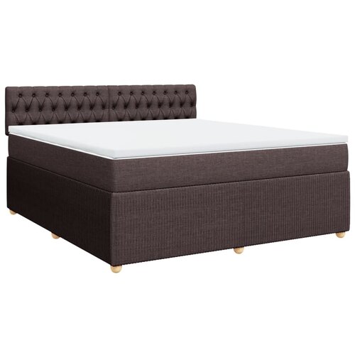 vidaXL Box spring postelja z vzmetnico temno rjava 180x200 cm blago, (21304970) Cene
