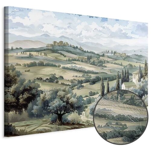  Slika - Landscape with Green Fields and Trees Tuscan Sunny View 30x20 Premium Print Cijene