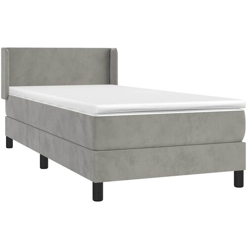 Box spring krevet s madracem svjetlosivi 90x190 cm bar&amp;scaron;unasti Slike