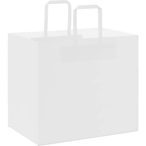  Papirnate vrećice 50 kom s ručkama bijele 32x22x28 cm Slike