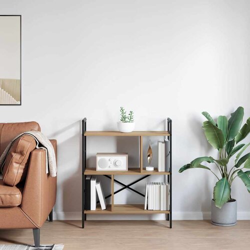  Polica Umjetnički hrast 75 x 30 x 91 cm Konstruirano drvo Slike