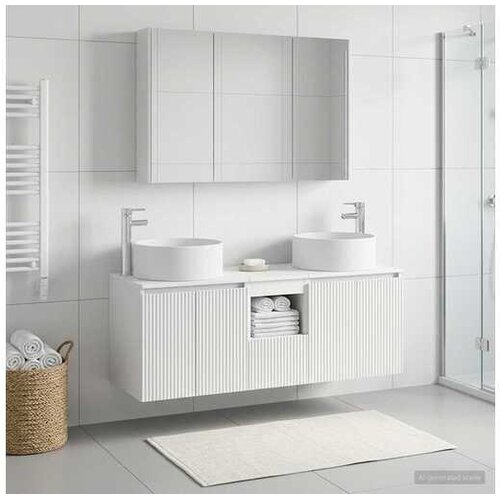 vidaXL kopalni&scaron;ki blok z ogledalom, iverna plo&scaron;ča, 80&times;60&times;45 cm Cene