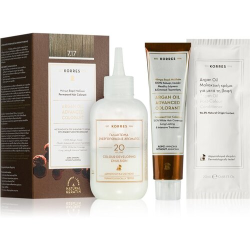 Korres Argan Oil trajna boja za kosu s arganovim uljem nijansa 7.17 Dark Blonde Beige 50 ml Slike