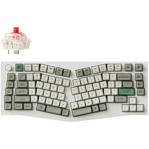 KEYCHRON Q10 Max (Alice Layout) QMK/VIA Brezžična Mehanska Tipkovnica, Bluetooth / 2.4 GHz, Red Linear Switch, US Layout, Q10M-P1, (21733257) Slike