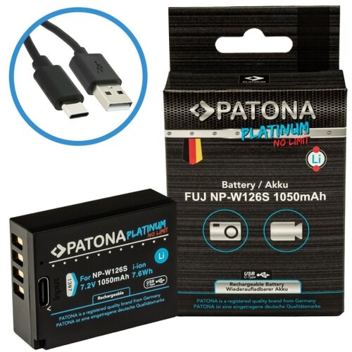 Patona Baterija za Fujifilm NP-W126S 1050 mAh Li-Ion Platinum, USB-C punjenje Slike