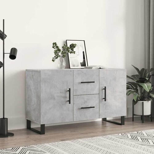  Komoda siva boja betona 100x36x60 cm od konstruiranog drva Slike