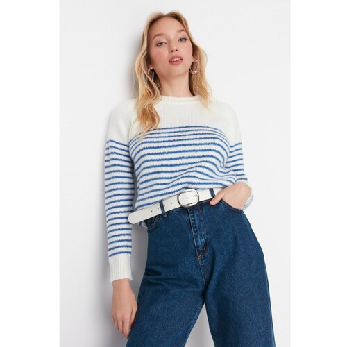Trendyol Ecru Striped Knitwear Sweater Slike