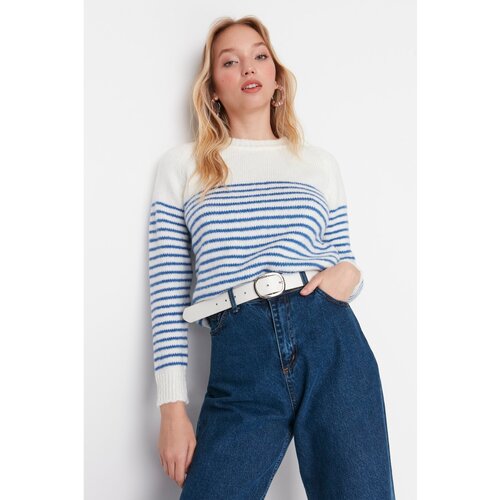 Trendyol Ecru Striped Knitwear Sweater Slike