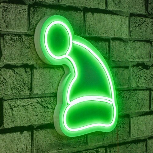 Ukrasna Dekorativna LED rasveta, kapa Deda Mraza, zelena Slike