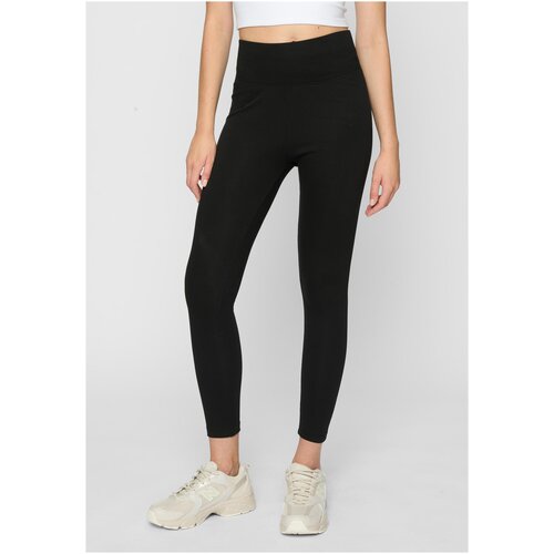 Urban Classics women's high-waisted jersey leggings 2-pack black+black Slike