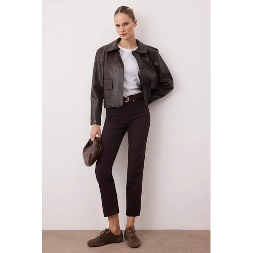 TRENDYOLMILLA ženski pantalone Twoaw26Je00026, braon-braon Slike