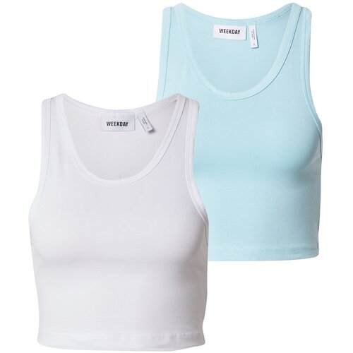 Weekday Top svetlo modra / bela Slike