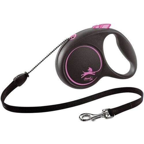 Povodac za pse Flexi BLACK DESIGN 5 m Roza Veličina XS Slike