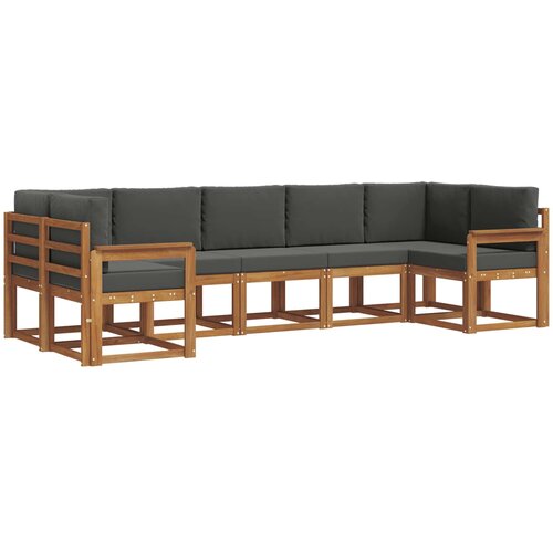  Set vanjskih sofa 7 kom. Prirodna i antracit Slike