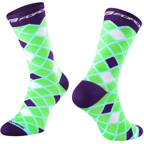 Force Cyklistické ponožky Square zeleno-fialové, S/M Cene