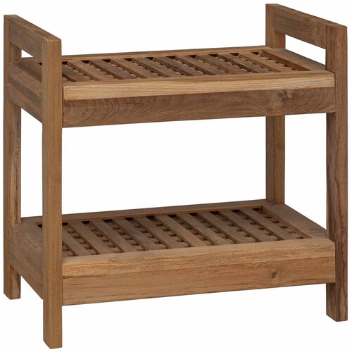 vidaXL Polica za kopalnico Naravna 45 x 30 x 45 cm Trden tikov les, (5000245477) Cene