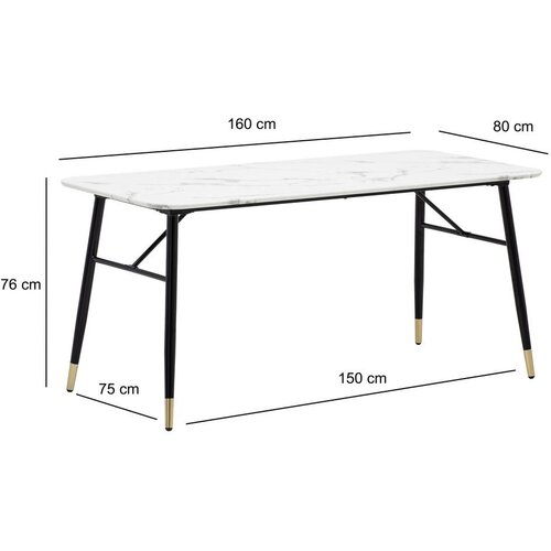 MID.YOU Jedilna Miza Marble, Videz Marmorja, 160x80cm Slike