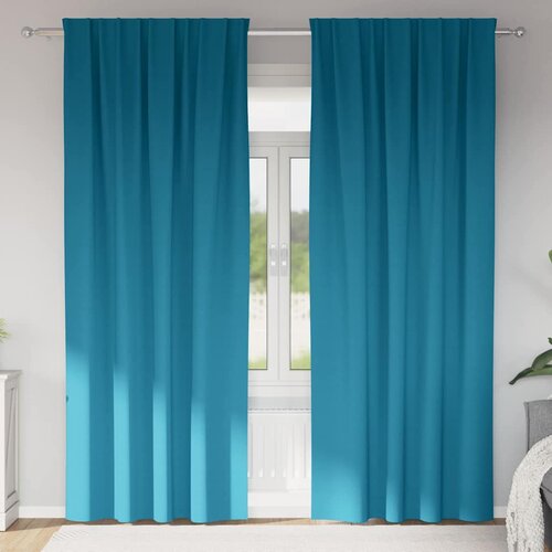  Zavjese za blackout s prstenovima 2 pcs Tirkizna 225 x 140 cm Cene