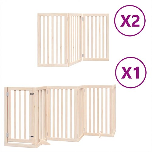  Vrata za pse s vrata&amp;scaron;cima 12 panela sklopiva 600 cm drvo topole Smeđa 50 x 90 x 2 cm Slike
