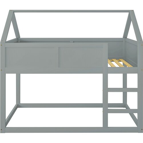Lumor Pogradna postelja 90x200 cm - s stopnicami - konstrukcija iz masivnega lesa - siva, (22068444) Cene