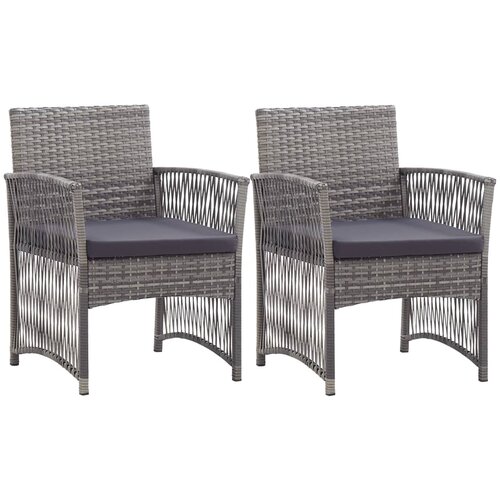 vidaXL vrtni naslanjač z blazinami 2 kosa antraciten poli ratan Cene