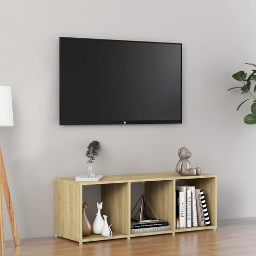 VidaXL TV omarica sonoma hrast 107x35x37 cm iverna plo&amp;scaron;ča Slike