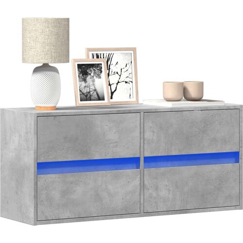  Zidni TV ormarić s LED svjetlima boja betona 100x31x45 cm Cijene