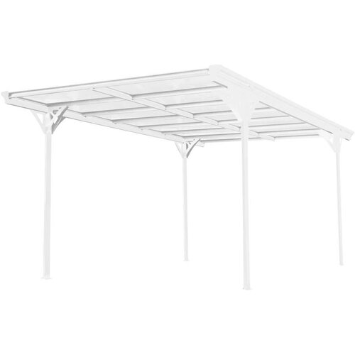 WESTMANN aluminijska nadstre&amp;scaron;nica za automobile s ravnim krovom Helsinki bijela 15 m2 (3x5 m) | BRANDED IN GERMANY Slike